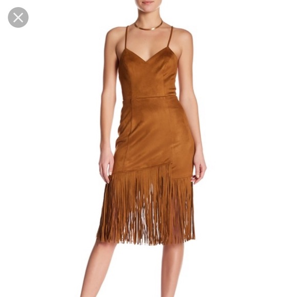 tan fringe dress